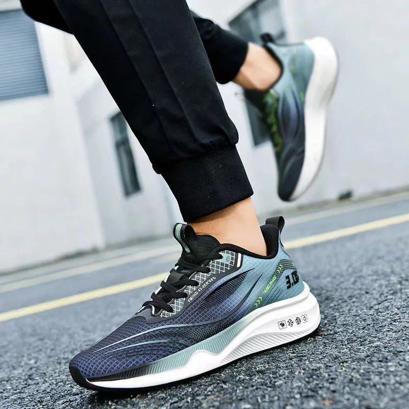 Lightweight Running Shoes For Men Breathable Rebound Casual Sneakers Outdoor Non-Slip Walking Shoes Trendy Lace-Up Man Sneakers