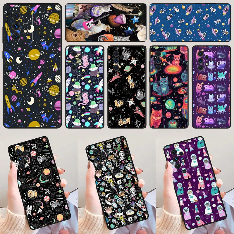 Space Kitty Cat Adventures phone case For Samsung Galaxy A42 A31 A40 A51 A71 A32 A80 A91 A52 A72 A20e A21S A50 A70 A11 A12 Cover