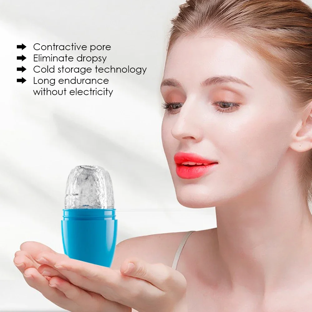 Roller Face Skincare Beauty Tool Facial Roller Silicone Ice Cube Massager Face Ice Roller Therapy for Muscle Redness Bruises Use