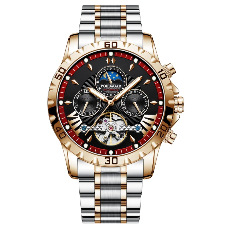 

Men's Fully Automatic Mechanical Watch Tourbillon Series 43mm Dial with Day Date Sapphire Mirror Waterproof 30 Meters