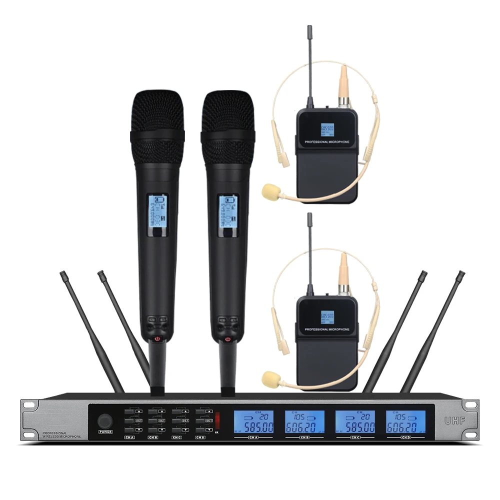 Professional wireless microphone 4-channel gooseneck conference condenser microphone suitable for conference speech microphone