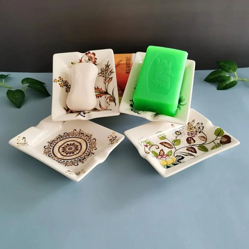 

Household bathroom ceramic dish no drain soap box European style soap tray soap holder 1pc