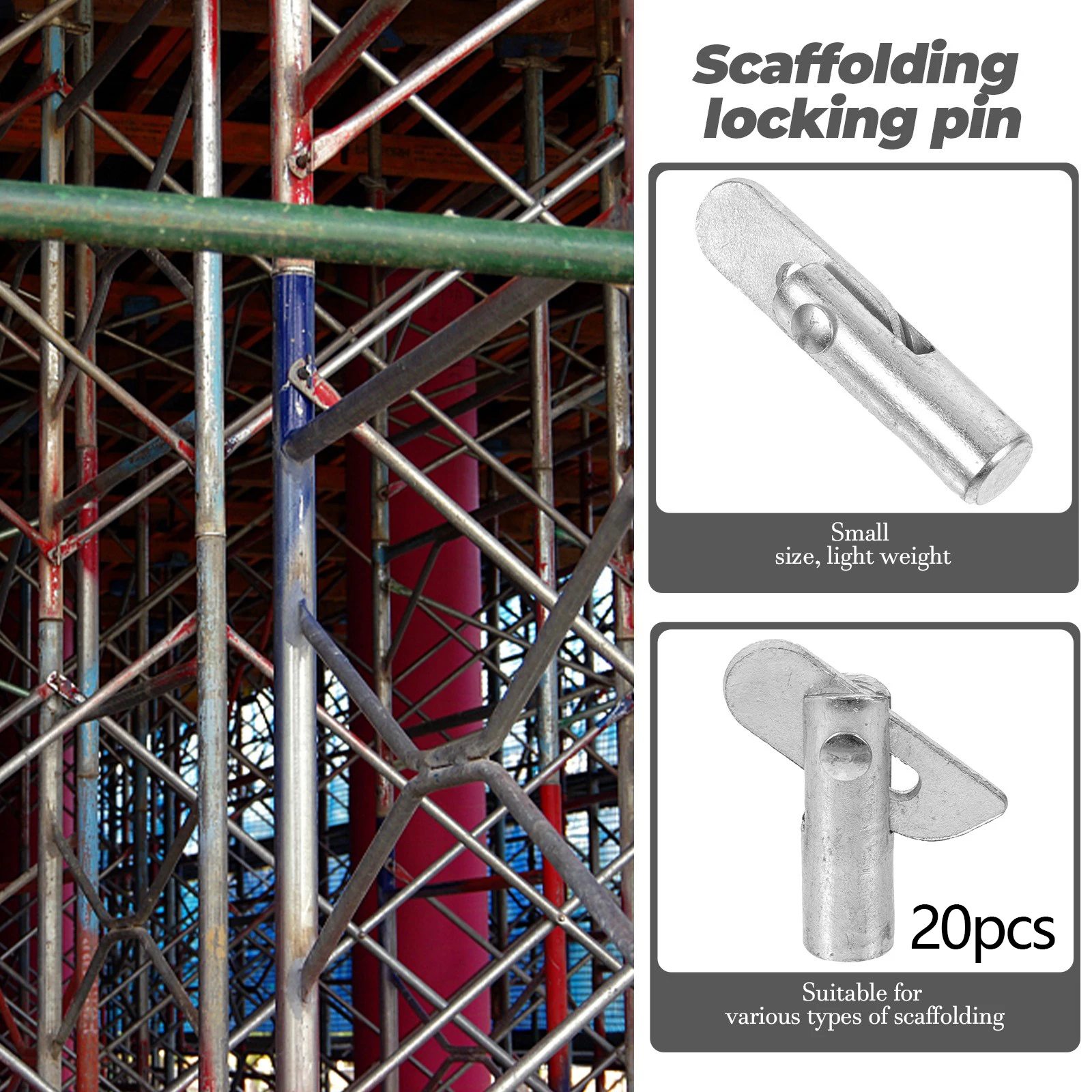 20x Part Hand Frame Locking Pin Connection Pin Accessories Steel Small Scaffolding Connecting Rod Pin Welding Fixing Peg Pin