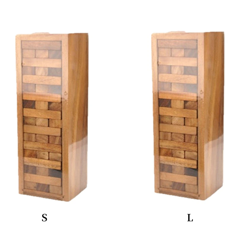 Wood Tumbling Tower Game - Perfect For Party Games, Outdoor Games For Adults And Family, Classic Stacking Block Games Durable