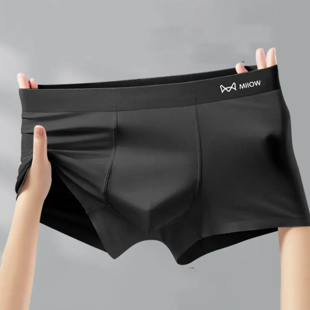 

4Pcs Breathable Modal Men's Flat Panties Mid Waist Elastic Sporty Boxers Shorts Seamless Underpants Men's Underwear Gifts