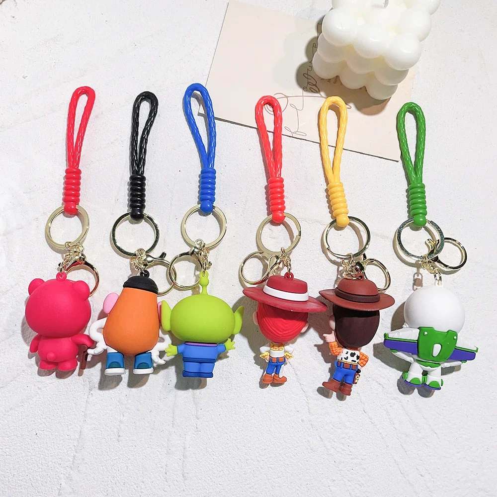 6-teiliges Set Anime Toy Story Schlüsselanhänger Niedliche Woody Buzz Lightyear Puppen-Schlüsselanhänger Paar-Taschenanhänger Schlüsselkette Schmuck Spielzeug Geschenke – Detail 2