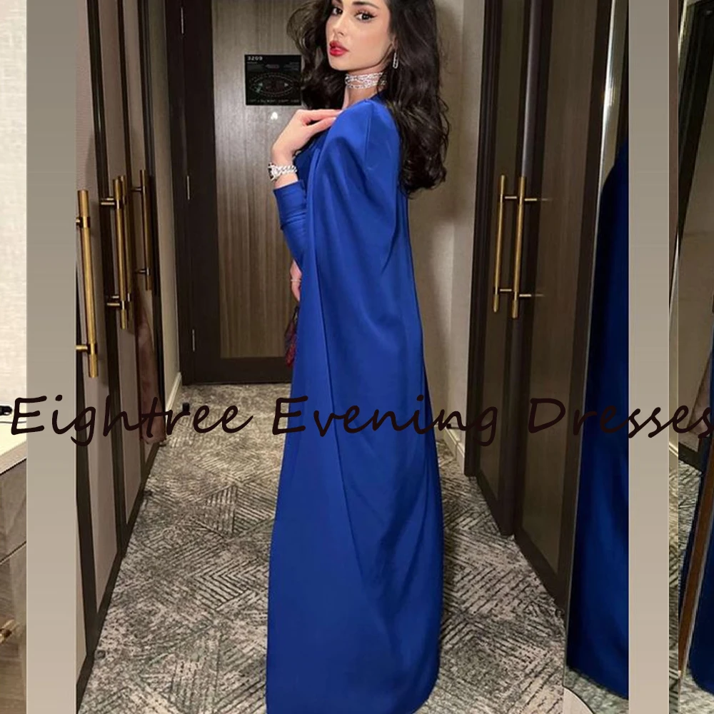 Robe de Soirée Brillante Bleu Royal à Manches sulf, Tenue de Bal Everak, Sans Bretelles, avec lèvent, Dbuai, Arabie Saoudite, Quelle que soit la Nuit Formelle