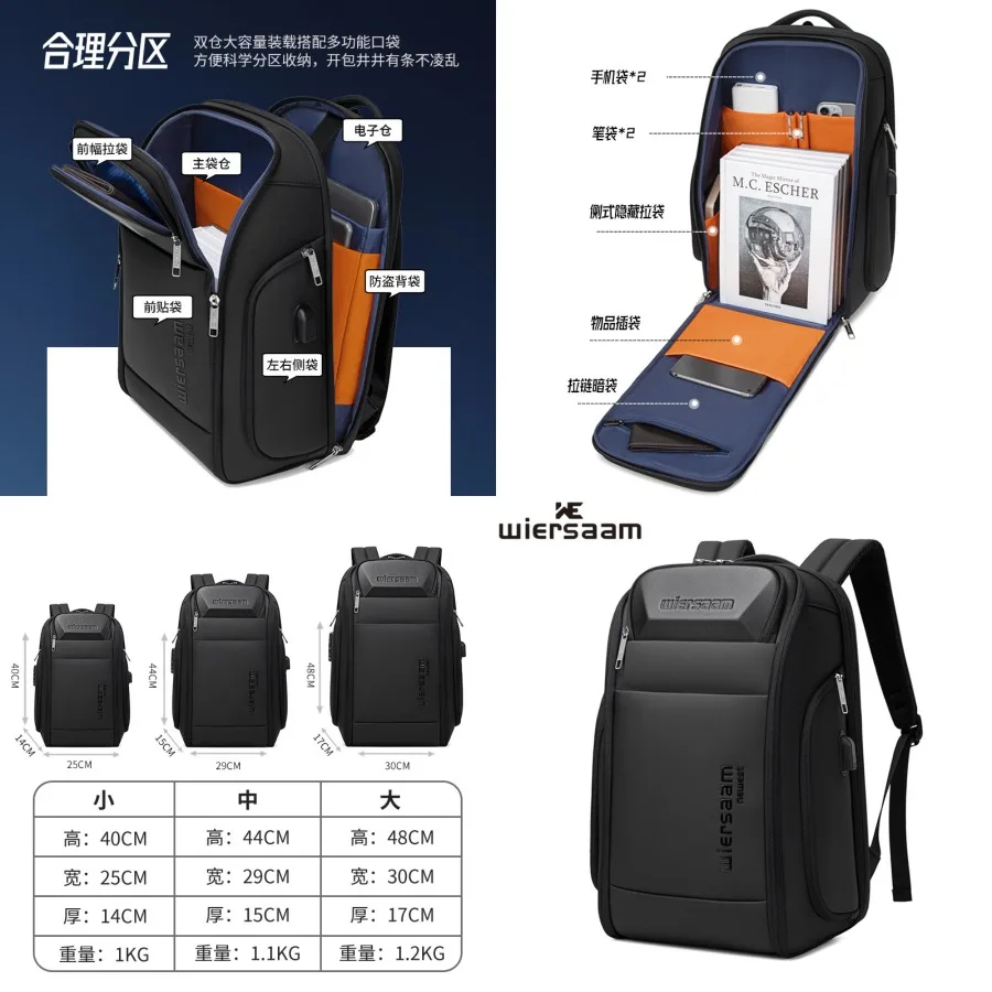 

【New style】New high-end business backpack men's waterproof backpack large-capacity business trip multifunctional password anti-