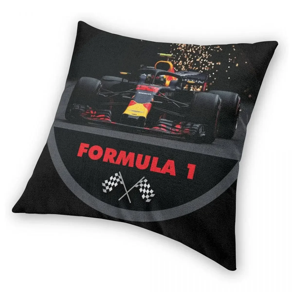 F1 Car Racing Square Pillowcase Polyester Pattern Zip Decorative Throw Pillow Case Sofa Cushion Cover