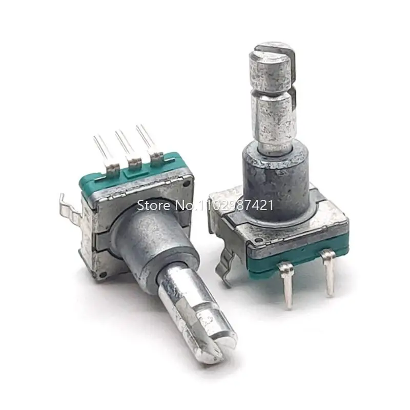 1PCS 360 Degree Rotary Encoder With Switch Navigation Volume Adjustment Potentiometer Shaft Length 18MM No Positioning 15 Pulses