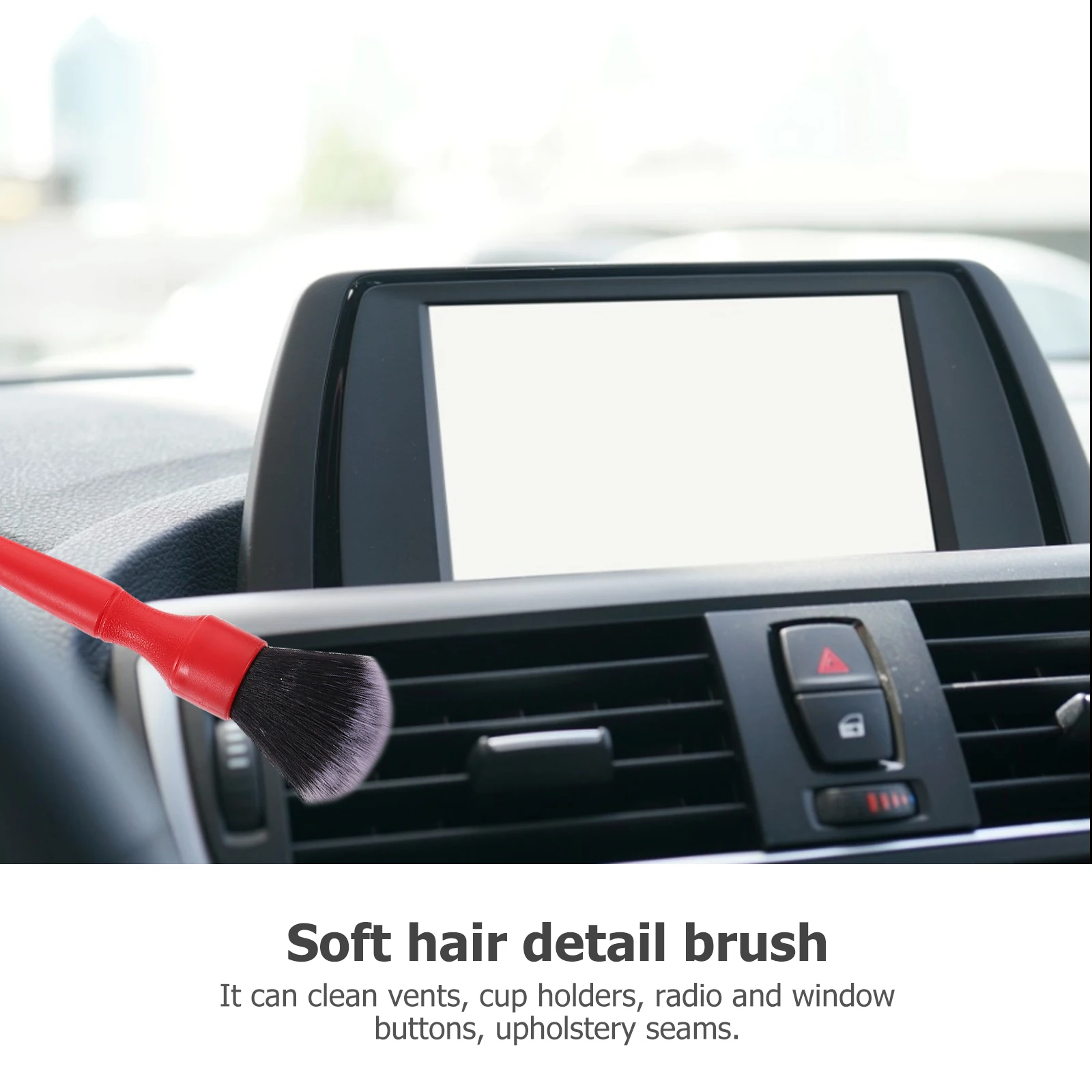 2 قطعة مجموعة فرشاة تفصيل ممتازة أدوات تنظيف السيارات فتحات الهواء السيارات الداخلية دائم مريح مقبض طويل لا خدش السيارات #1