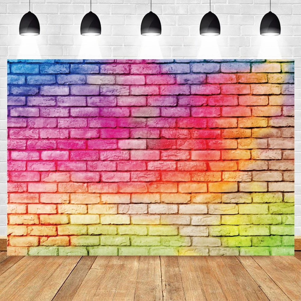 Rustikale Vintage Backstein mauer Fotografie Hintergrund Retro bunte rote schwarze alles Gute zum Geburtstag Party Baby Dusche Fototermin Hintergrund