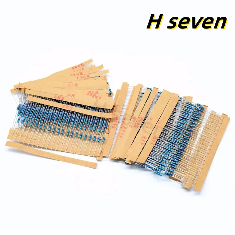 50pcs 1/4W 0R-22M 1% Metal Film Resistor 0.25W 0 2.2 10 100 150 220 270 330 470 1K 2.2K 4.7K 10K 47K 100K 470K 1M 10M 20M ohm