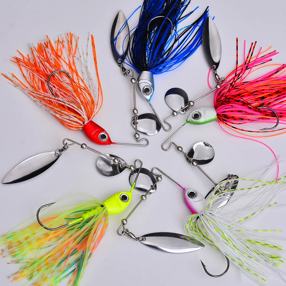 PROBEROS 1/5 Stück Spinner-Köder - Ideal für Barsch, Silikon-Gummi-Jig-Skirt zum Lachs-, Hecht- und Forellenangeln – Detail 13