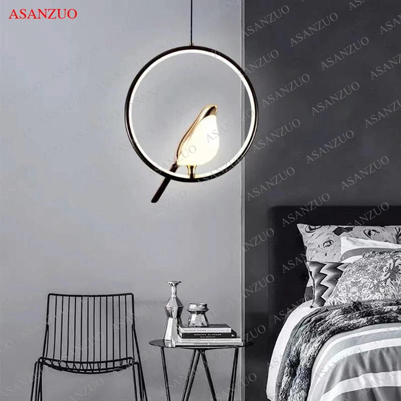 Magpie-Lustres LED criativos para sala de estar, lâmpadas para pássaros nórdicos, lâmpada suspensa para quarto, sala de jantar, cozinha, ilha