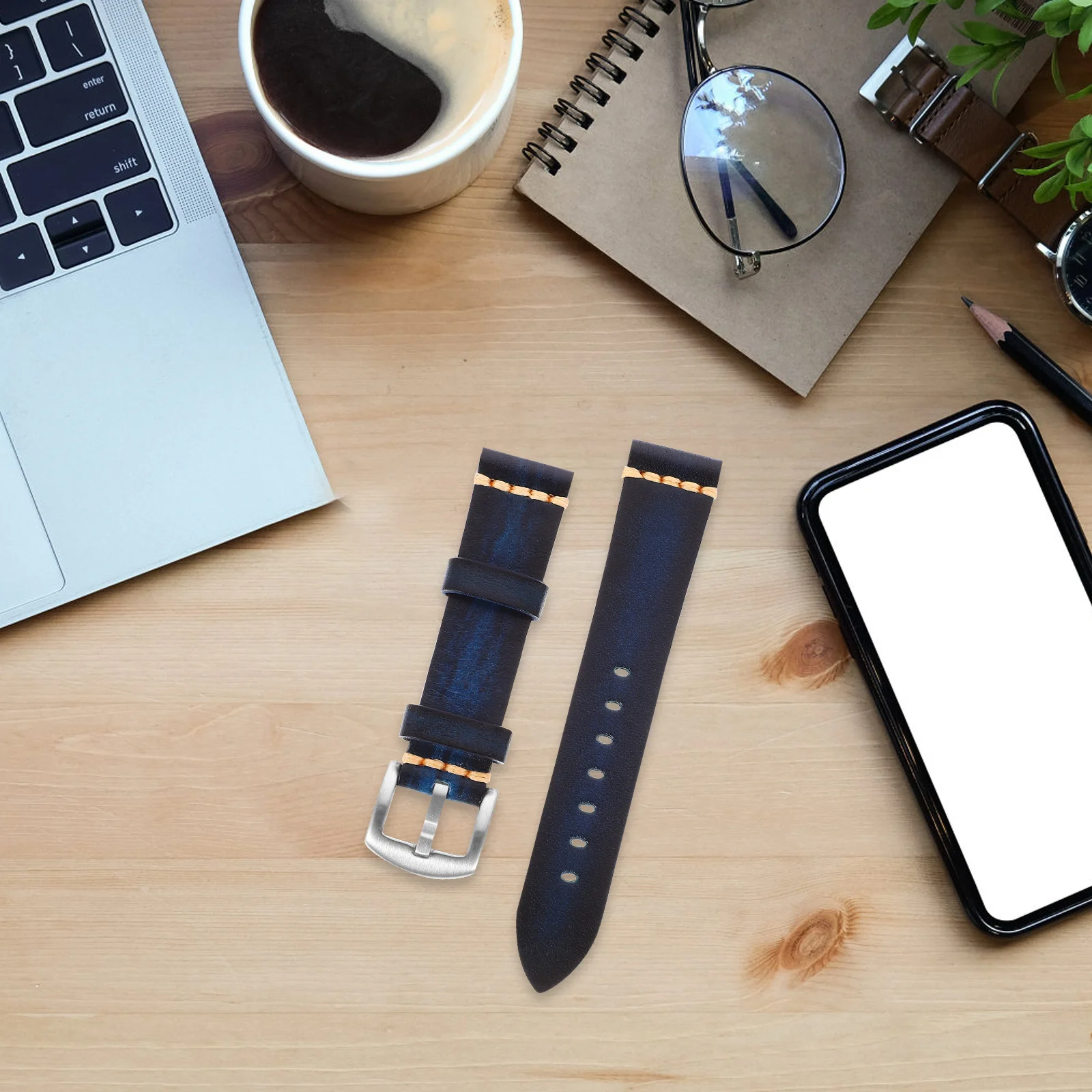 

Cowhide Watch Band Adjustable Durable Soft Retro Strap for Smart Watch Wristband Replacement Watchband