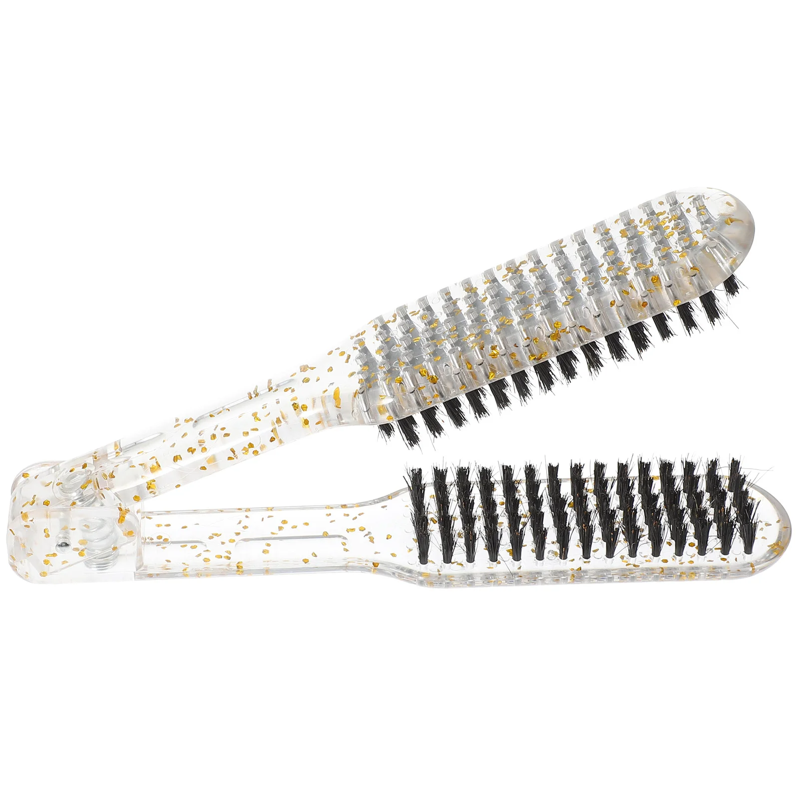 Transparent Splint Comb V-shaped Hair Straightening Ion Ironing Clip (transparent Color) Clamp Brush