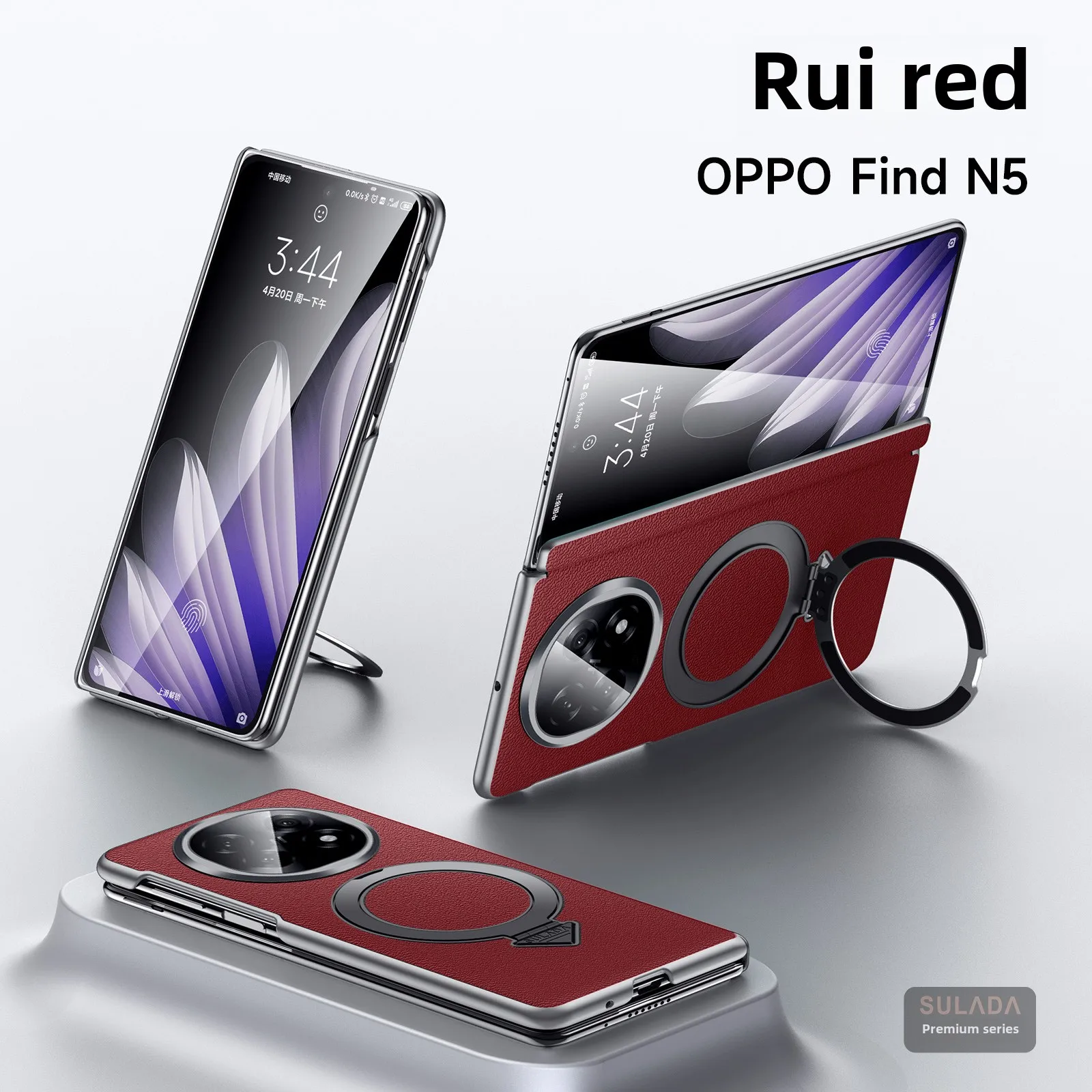 Etui z prawdziwej skóry do OPPO Find N6 SULADA, odporne na upadki, z magnetycznym stojakiem, etui na telefon do OPPO Find N5 z osią centralną, tylna obudowa. — zdjęcie produktu 5