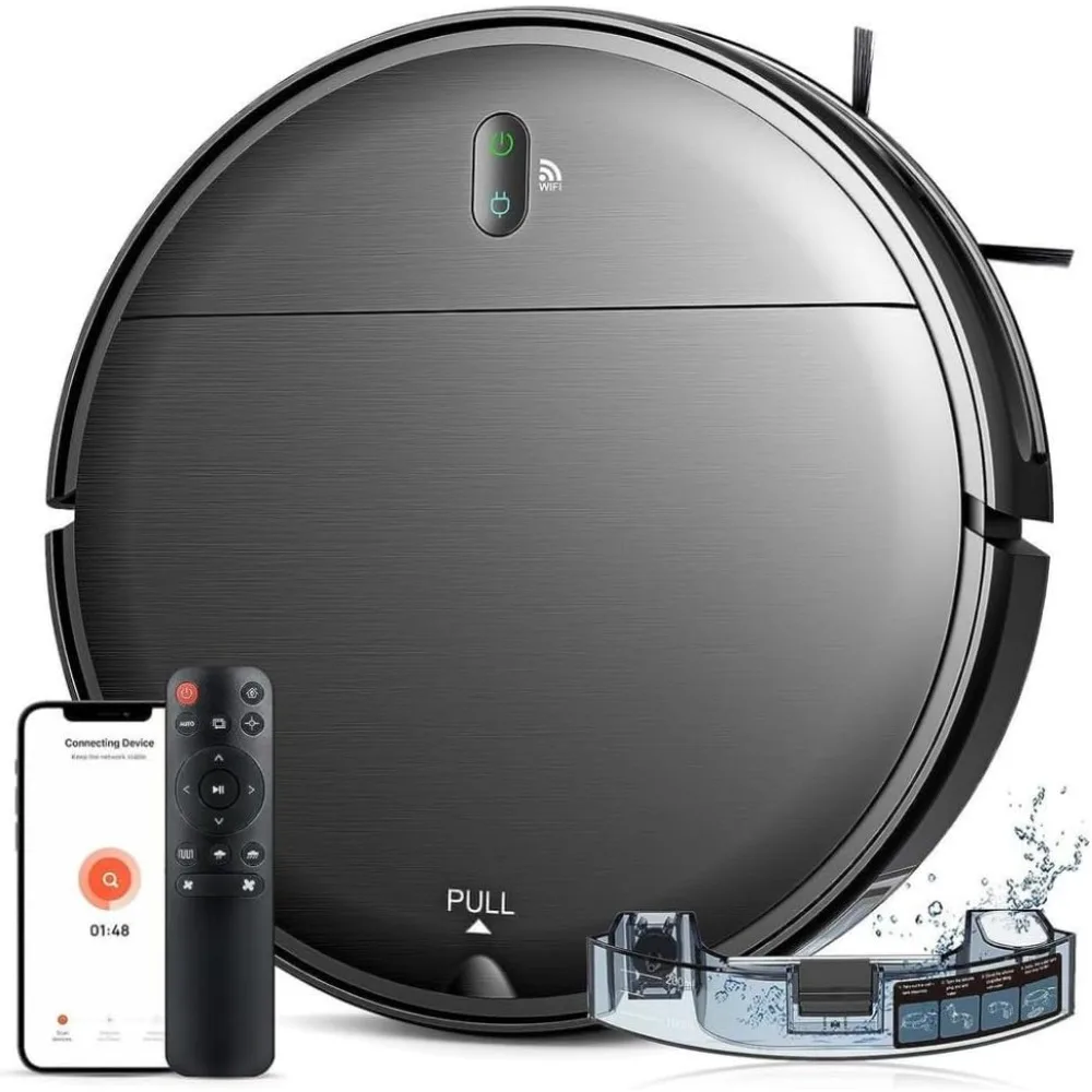 Robot Vacuum and Mop Combo, 2 in 1 Mopping Robot Vacuum Cleaner with Schedule, Wi-Fi/App