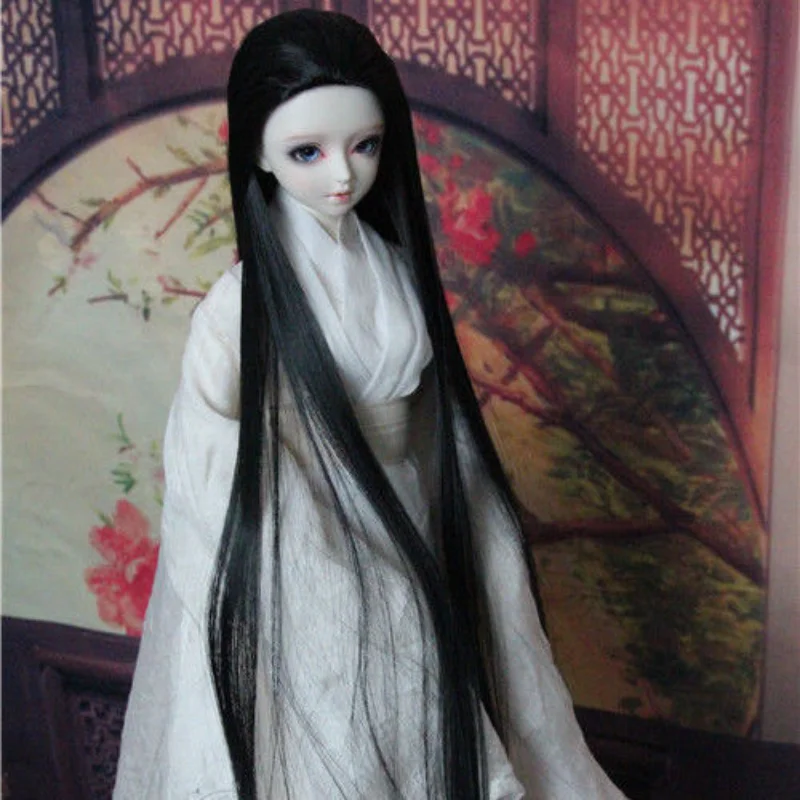 1/3 1/4 Doll's Wig for 60/45cm Bjd Doll Back Comb Long Straight Hair Style Diy Girl Toys Play House Doll Accessories, No Doll