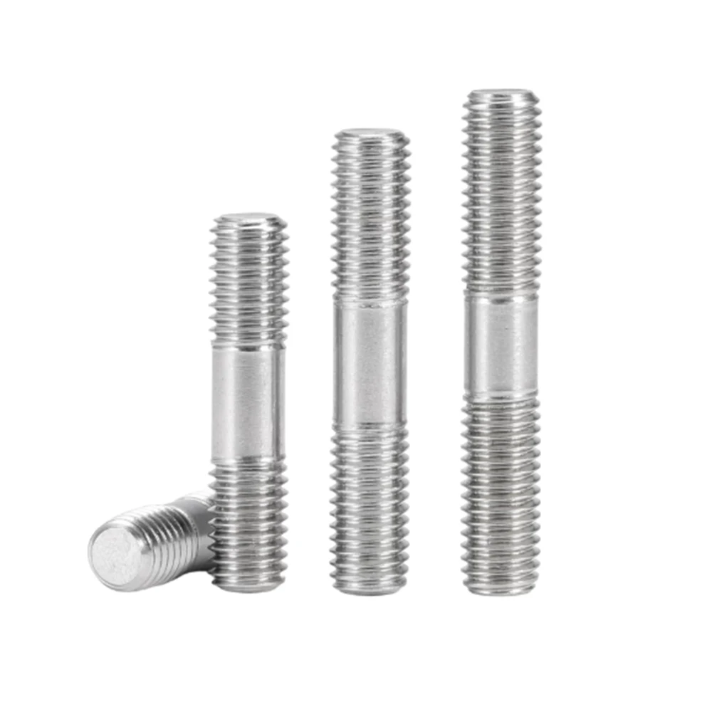 Extended Double End Stud Bolt M3 M4 M5 M6 304 SS Thread Threaded Rod Equal Length Through Wall Fixing Screw Industrial Hardware