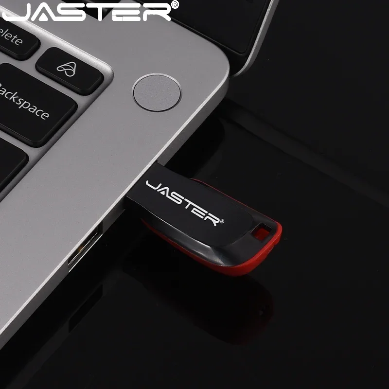 JASTER USB 2.0 플래시 드라이브, 64GB 플라스틱 펜 드라이브, 무료 커스텀 로고, 32GB, 16GB, 블랙 메모리 스틱, 크리에이티브 선물, 방수 U 디스크