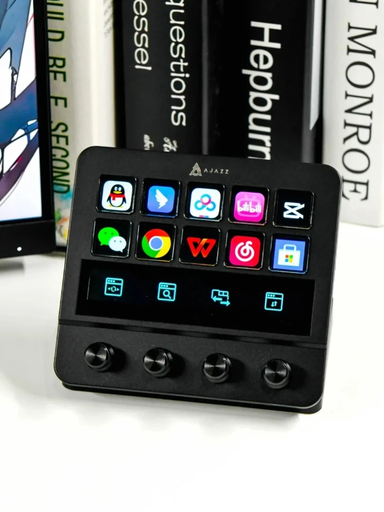 AJAZZ AKP03E/AKP05E/N1 وحدة التحكم لوحة المفاتيح سطح المكتب مساعد لوحة تحكم الأسهم تجارة البث المباشر خلط الصوت برمجة #5