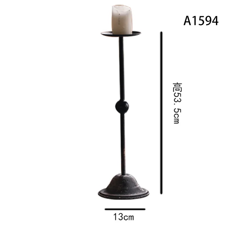 Retro and old ornaments villa dining table candle holder entrance creative decoration candle holder wrought iron desktop jewelry