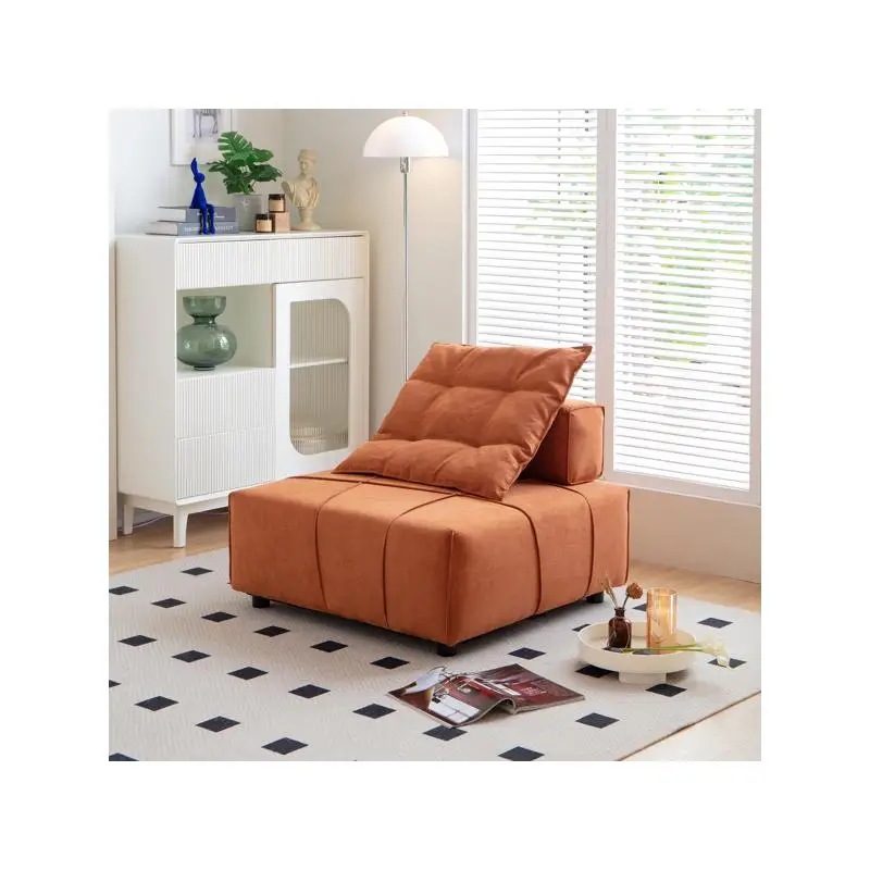 Armless Modular Sectional Sofa Chair with Removable Back Cushion for Living Room - 33.1