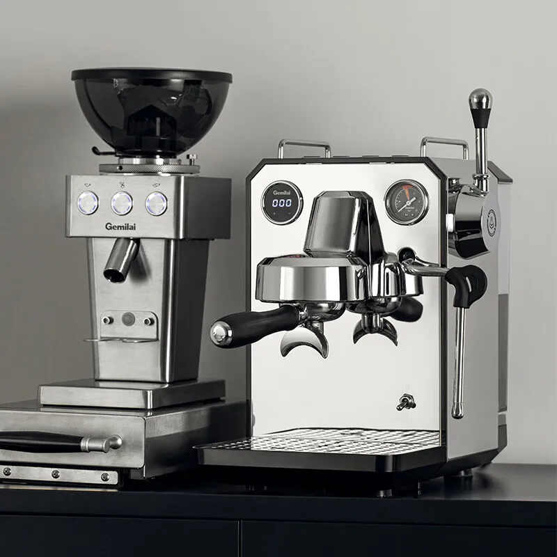 20Bar Italian Espresso Coffee Maker Machine Coffee Grinder Cappuccino Milk Frother Semi-automatic Espresso Machine