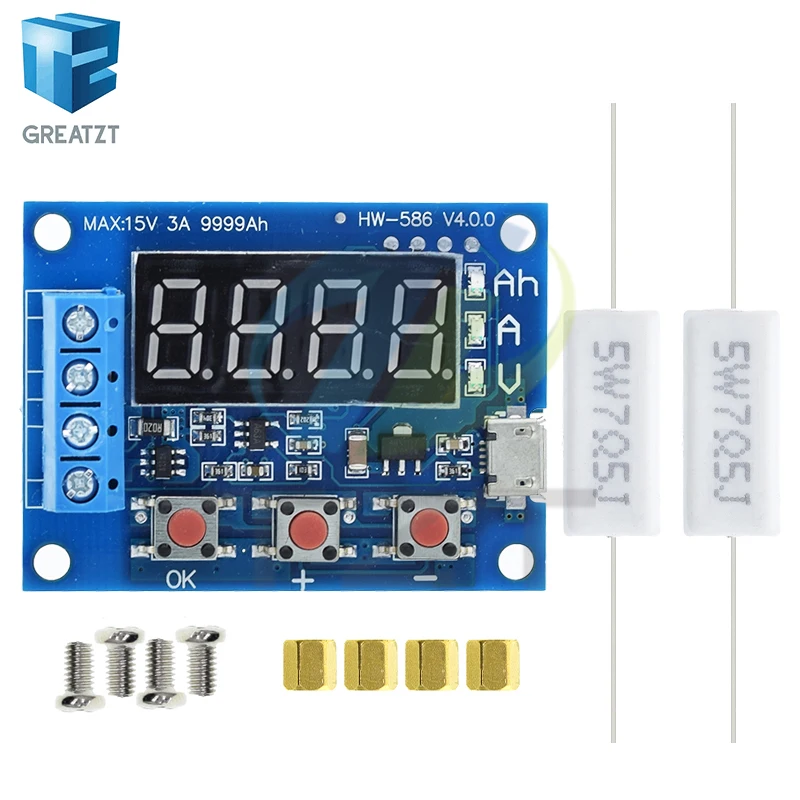ZB2L3 Battery Tester LED Digital Display 18650 Lithium Battery Power Supply Test Resistance Lead-acid Capacity Discharge Meter