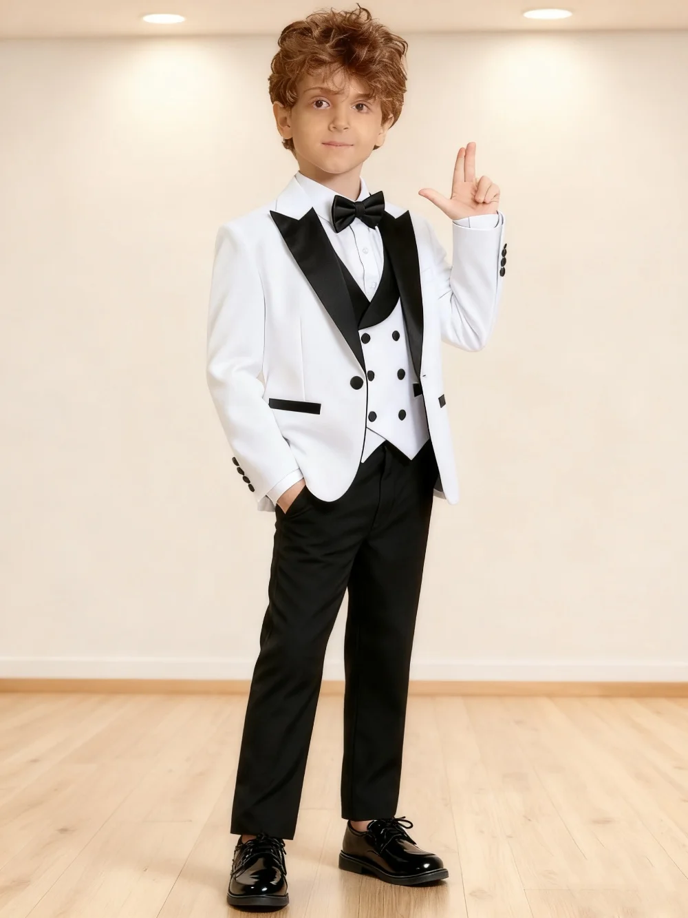 

Лидер продаж, белая новогодняя школьная форма, 4 шт., 2026, свадебное платье с цветочным узором для мальчиков, формальный детский смокинг для выпускного вечера