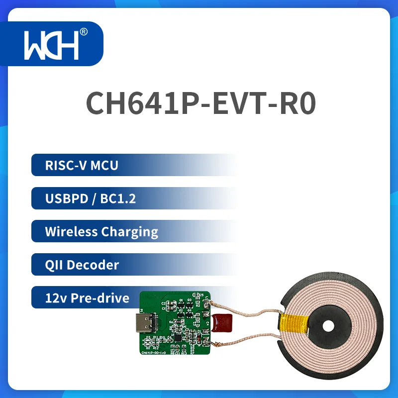 2Pcs/Lot CH641 RISC-V MCU PD Wireless charging Board