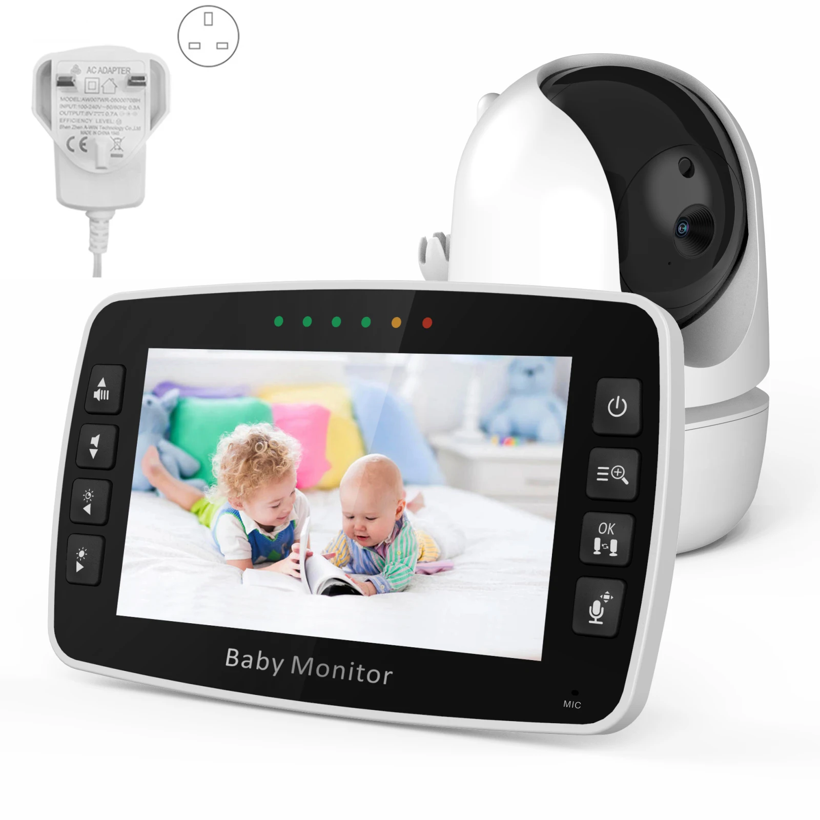 NACHRICHTEN 4,3 Zoll IPS-Bildschirm Drahtlose PTZ-Gegensprechanlage Babyphone Temperaturanzeige Nanny Cam Langstrecken-Babysitterkamera