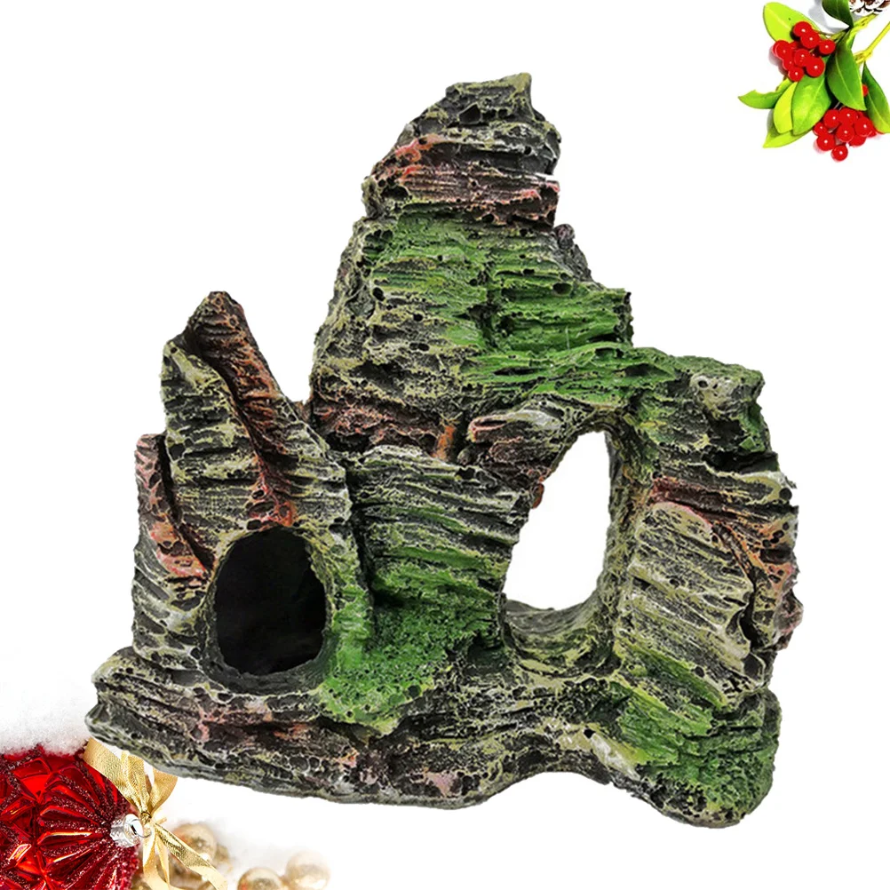

1Pcs Aquarium Ornament Resin Artificial Hill Fish Tank Decoration for Freshwater Saltwater Landscaping Vivid Colorful Natural