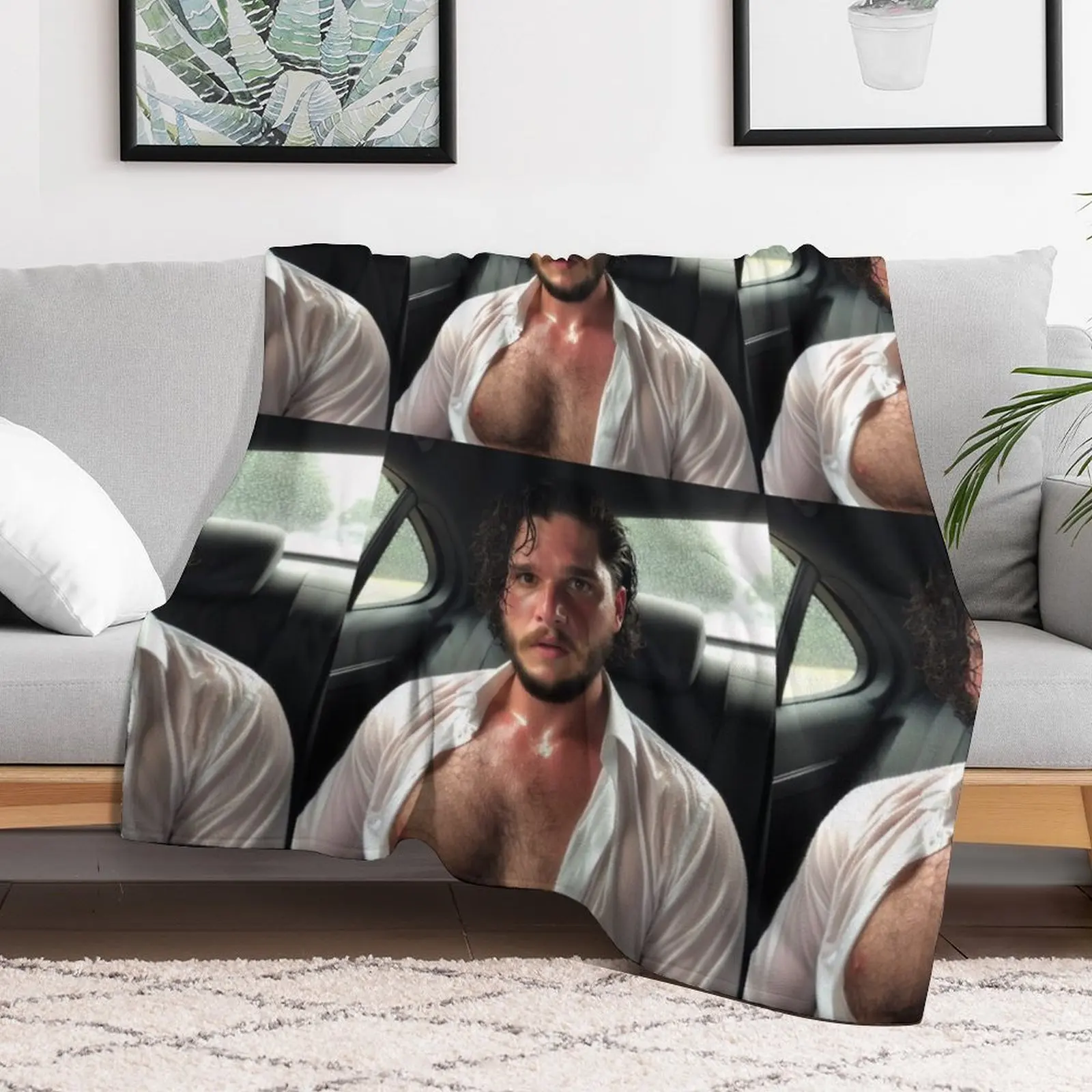 kit harington Throw Blanket Plush Furrys Summer Blankets