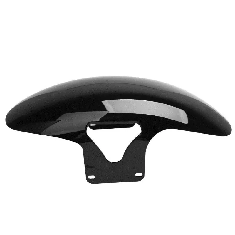 Chopped Solid Steel Black Short Front Fender with Pre-Drilled Mounting Holes for Fat Boy Softail