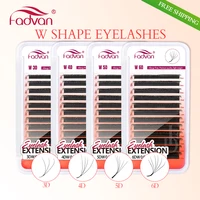 Extensiones de Pestañas Preformadas FADVAN en Forma de W 3D/4D/5D/6D, Floración Automática, Naturales, Suaves y Profesionales