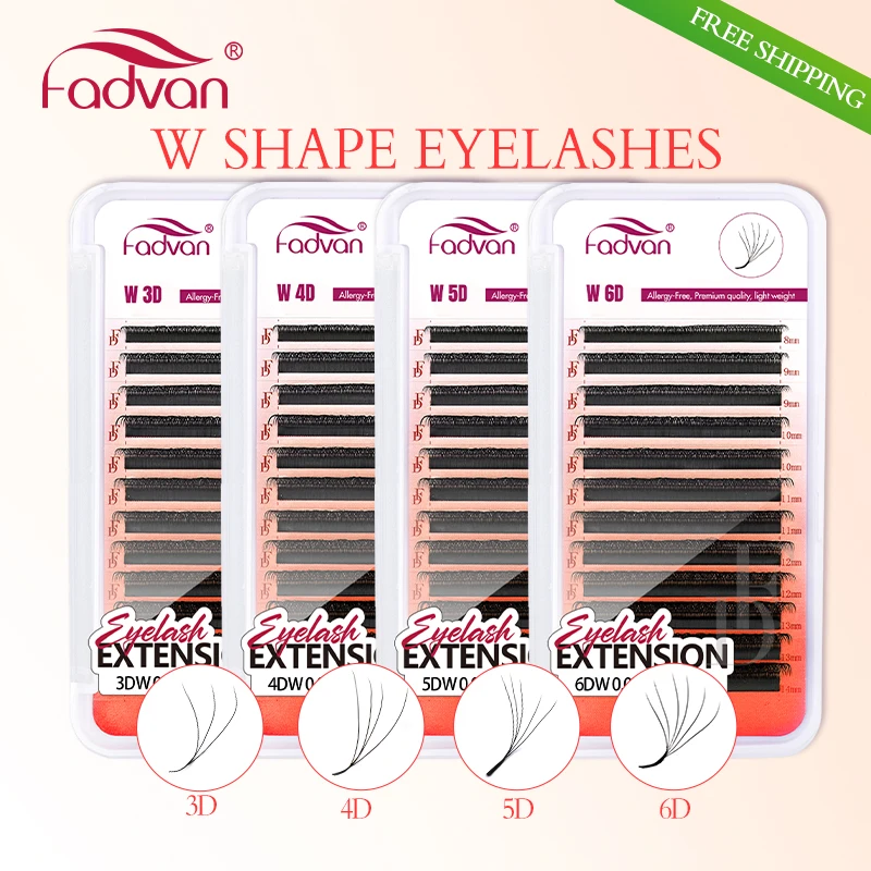 FADVAN W Shape 3D/4D/5D/6D Premade Fans Eyelash Extensions Automatic Flowering Natural Soft Professional Lashes