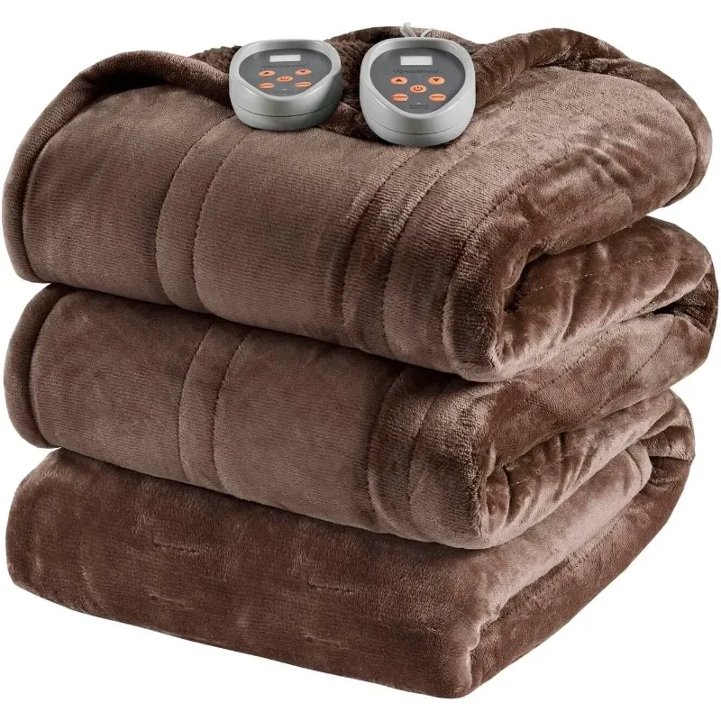 Beautyrest Heated Blanket, Electric Blanket, Soft, Warm, Reversible Plush - Sherpa Heating Blanket with 20 Heat Settings