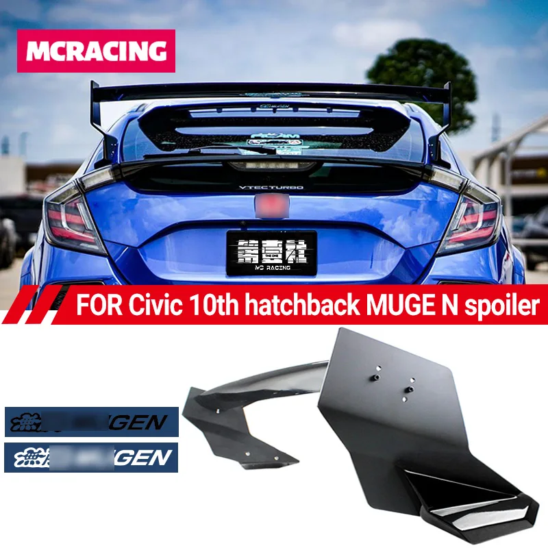 For FK7 Hatchback Civic modified Mugen1:1 Big tail ten generation Civic Punch-free JDM tail FK4 SI FK7 black aluminum alloy