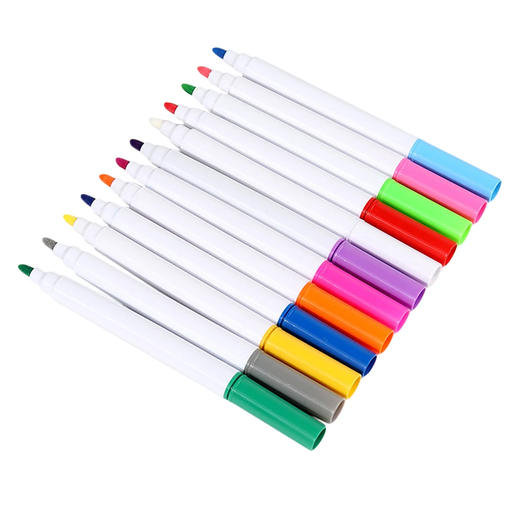 

12 Pcs Erasable Liquid Pen Neon Diy Ornament Kit Paintbrush Dark Fabric Transfer Paper for Shirts
