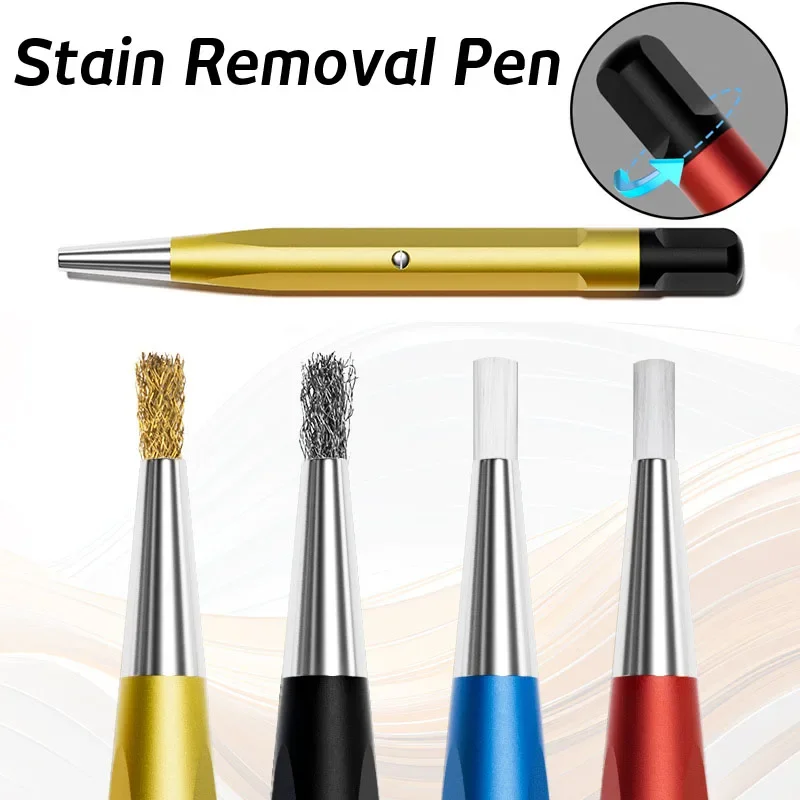 Lápiz quitamanchas y desoxidante para placas PCB, cámaras, joyas y movimientos de relojes, con cepillo de limpieza de nailon y cerdas de alambre de latón y acero