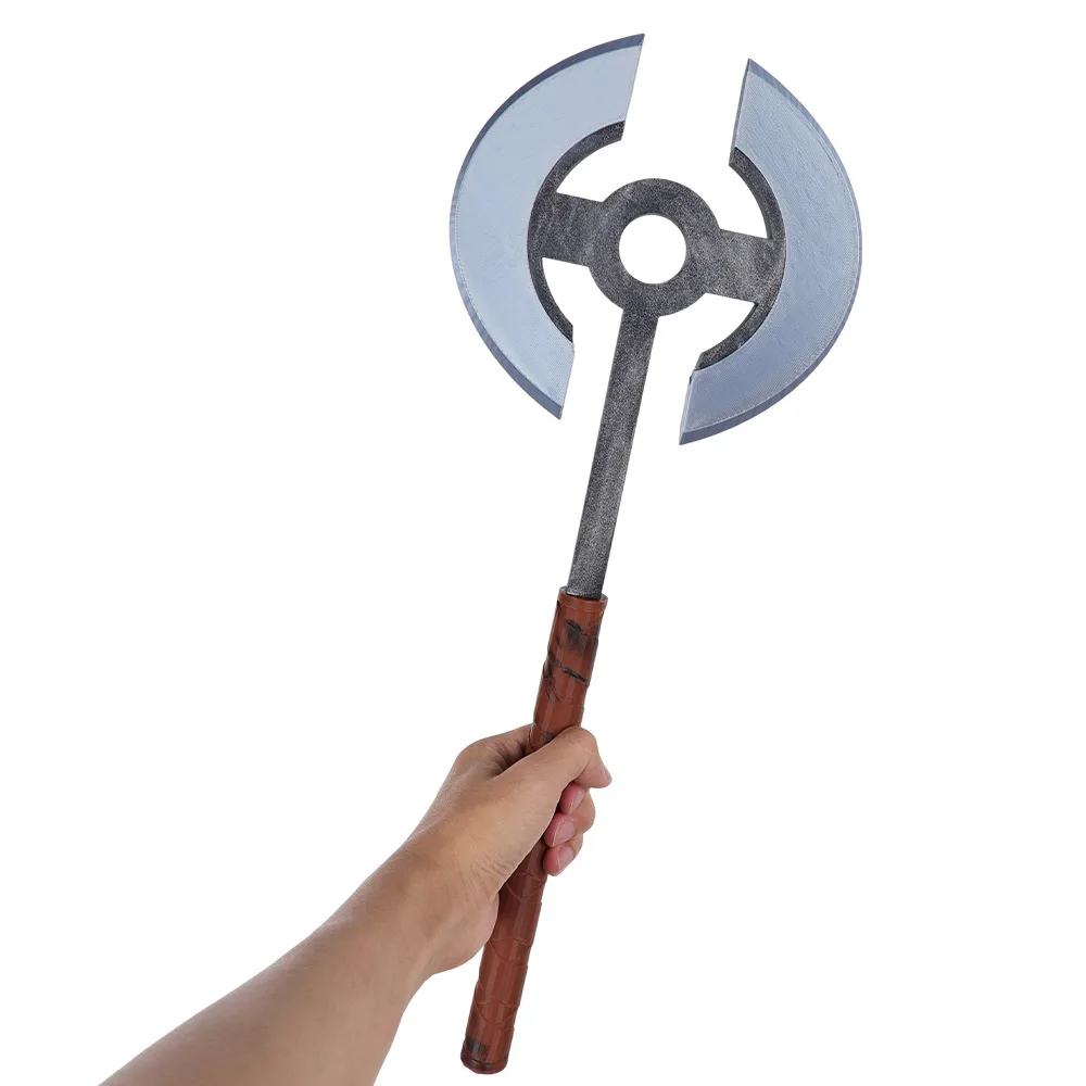 Andy Cosplay Silver Axe Prop - Roleplay Accessory - close-up view