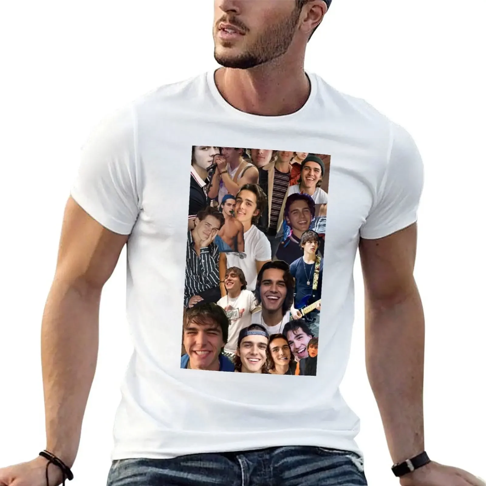 Charlie Gillespie Photo Collage T-Shirt anime anime stuff tops mens tall t shirts