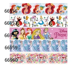 5Yards Disney Princess Design Ribbons Printed Grosgrain Ribbon for Hairbows DIY Craft Decoration Materials