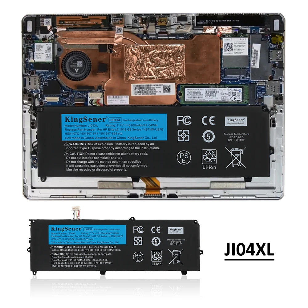 KingSener JI04XL 901247-855 901307-541 HSTNN-I07C HSTNN-UB7E J104XL Laptop Battery For HP Elite X2 1012 G2-1LV76EA 7.7V 6110mAh