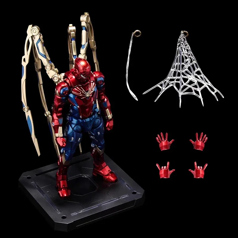 16cm Spiderman Figurine Set Marvel Action Figure Movable Iron Spider Man Figure Assembled Model Statue PVC Collection Toys Gift