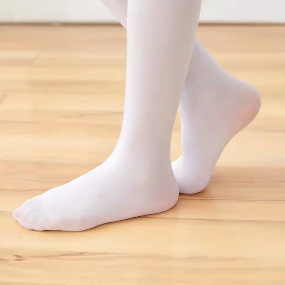 Medias de Ballet para niña, medias de baile para mujer, medias blancas de terciopelo, pantimedias de Ballet profesionales