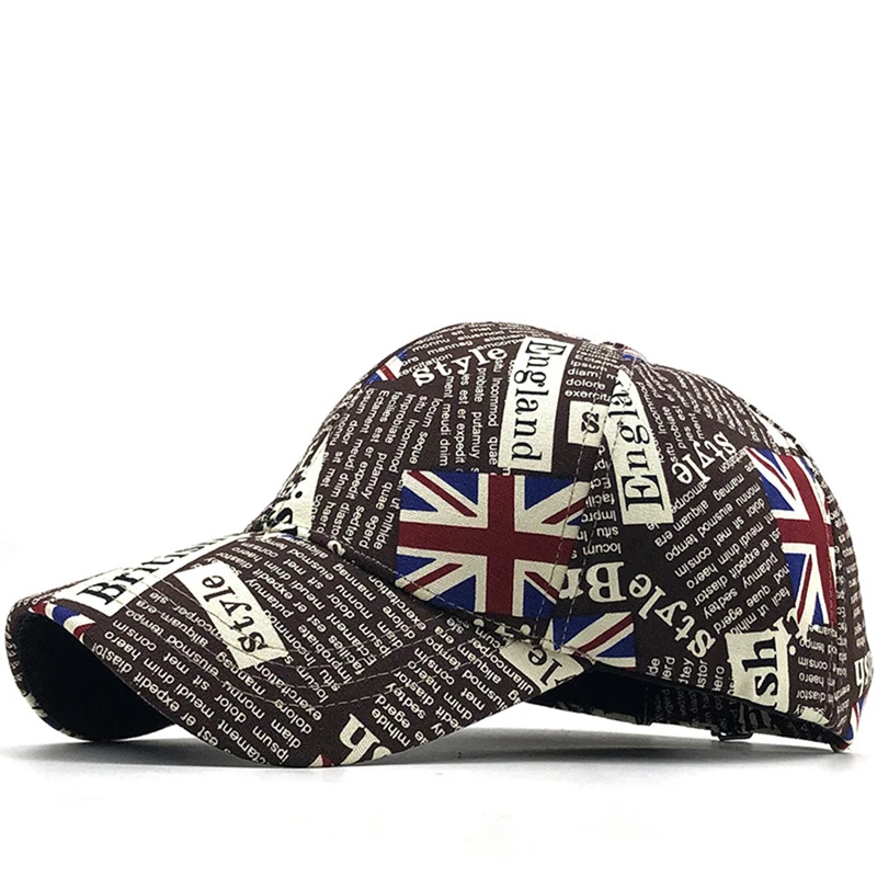 New Arrival UK Flag Men Women Baseball Cap United Kingdom Printing Sun Snapback Adjustable Hip Hop Sports Fishing Dad Hats H106